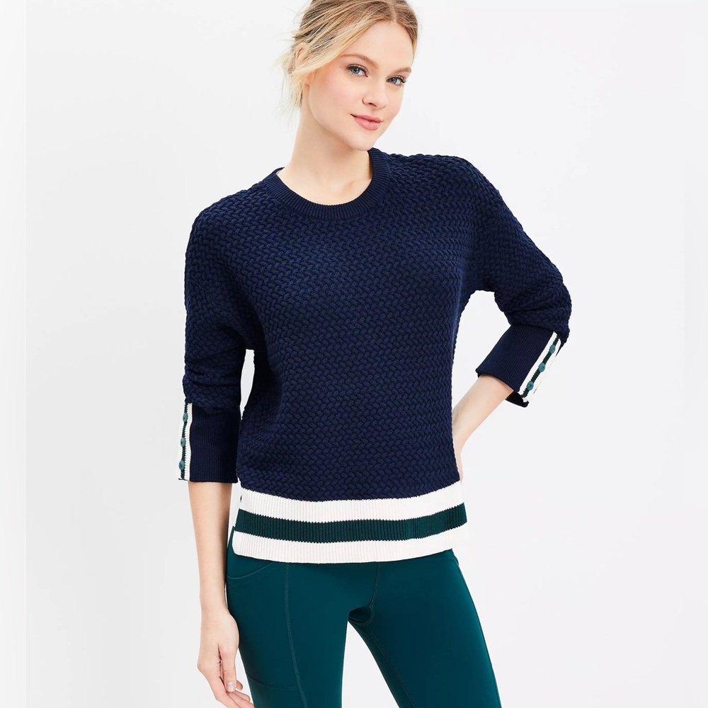 Lou & Grey sample sweater cobalt current and whisper white. M 💯 cotton